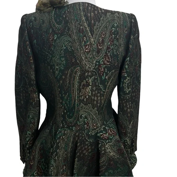 John Anthony Couture Green Paisley Evening Jacket - Picture 6 of 11